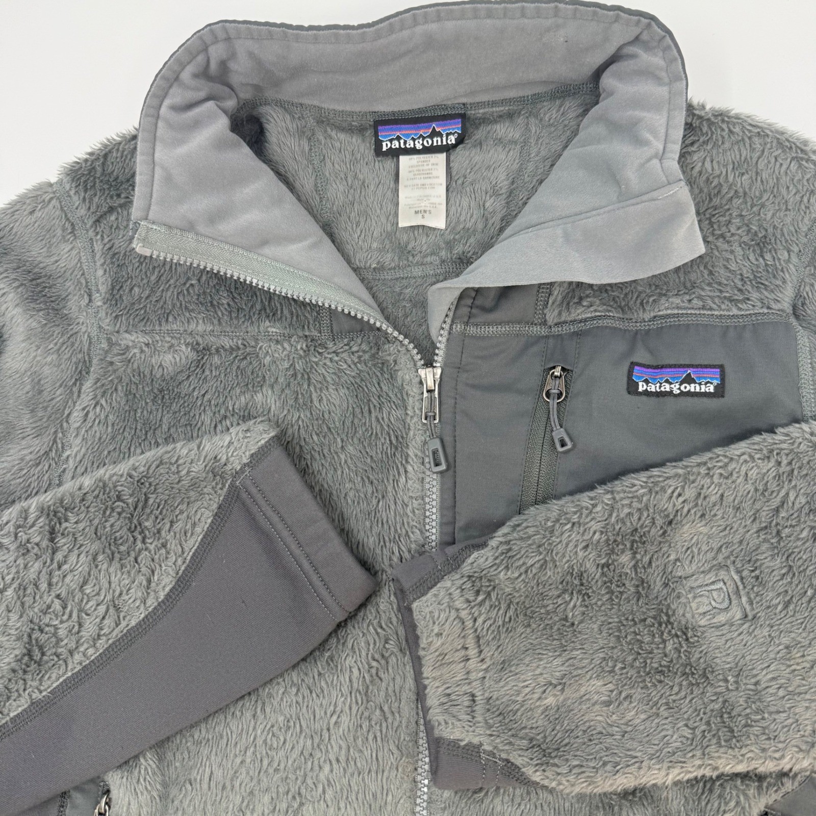 Patagonia R3 Regulator Fleece Jacket Mens Small Grey Full Zip Hi Pile