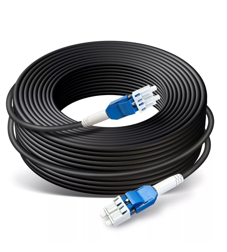 100ft/30m OD-5mm Industrial TPU OS2 LC to LC Outdoor Armored Fiber Optic Ga0