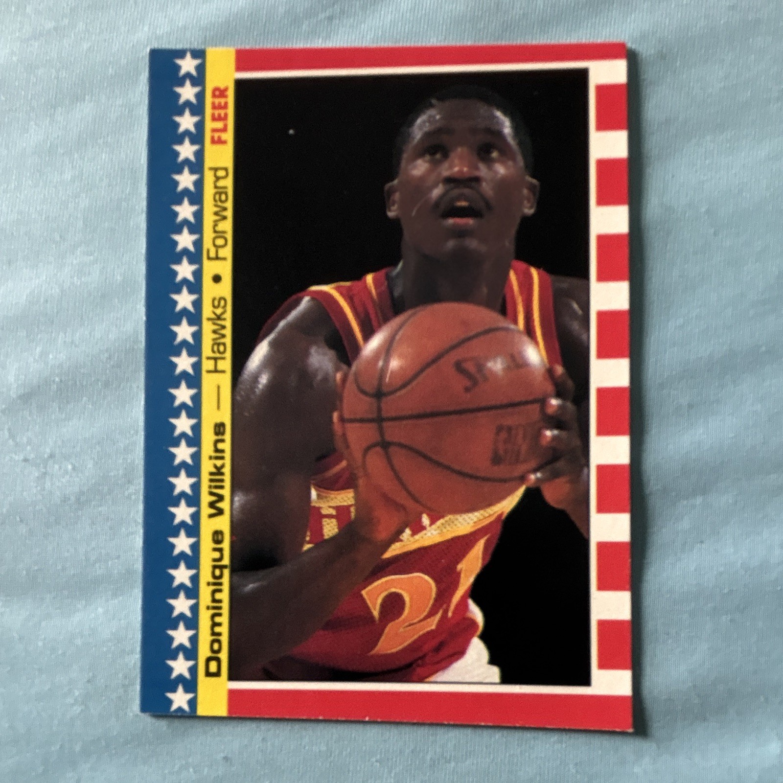 Fleer 1987-88 Stickers Dominique Wilkins #7 Atlanta Hawks NBA Card