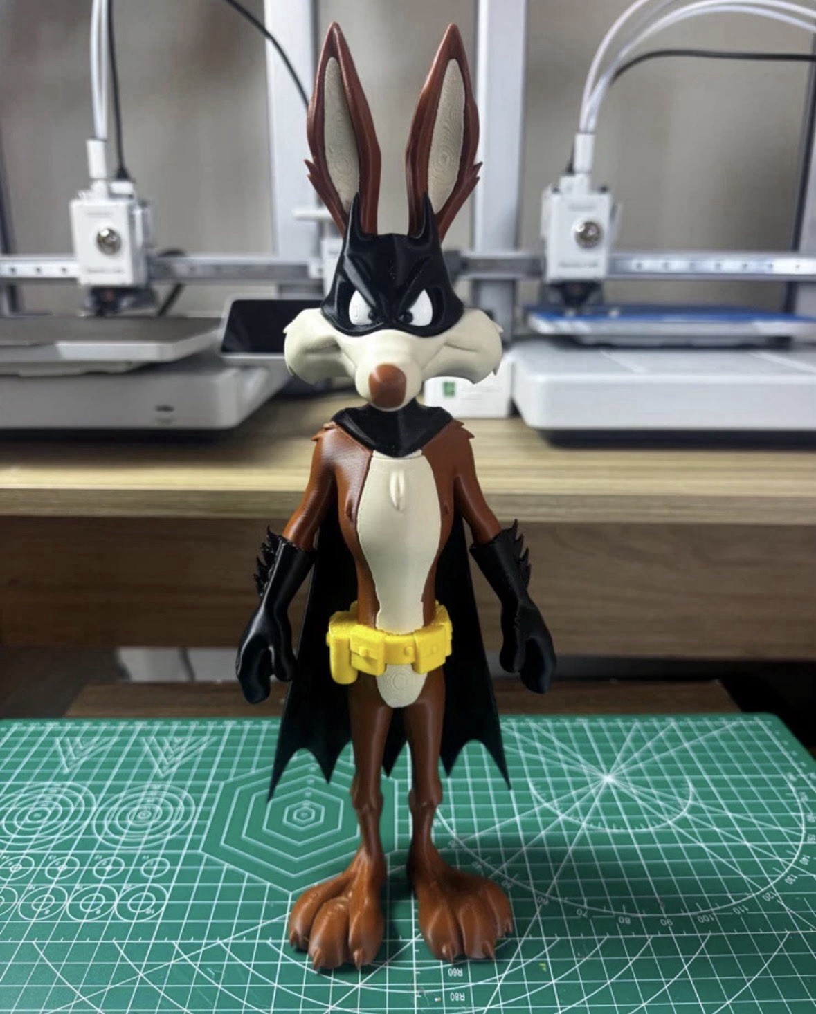 Wile E Coyote As Batman Figurine 3D Printed 12” Two Figures Wile E Coyote As Batman Figurine 3D Printed 12” Two Figures