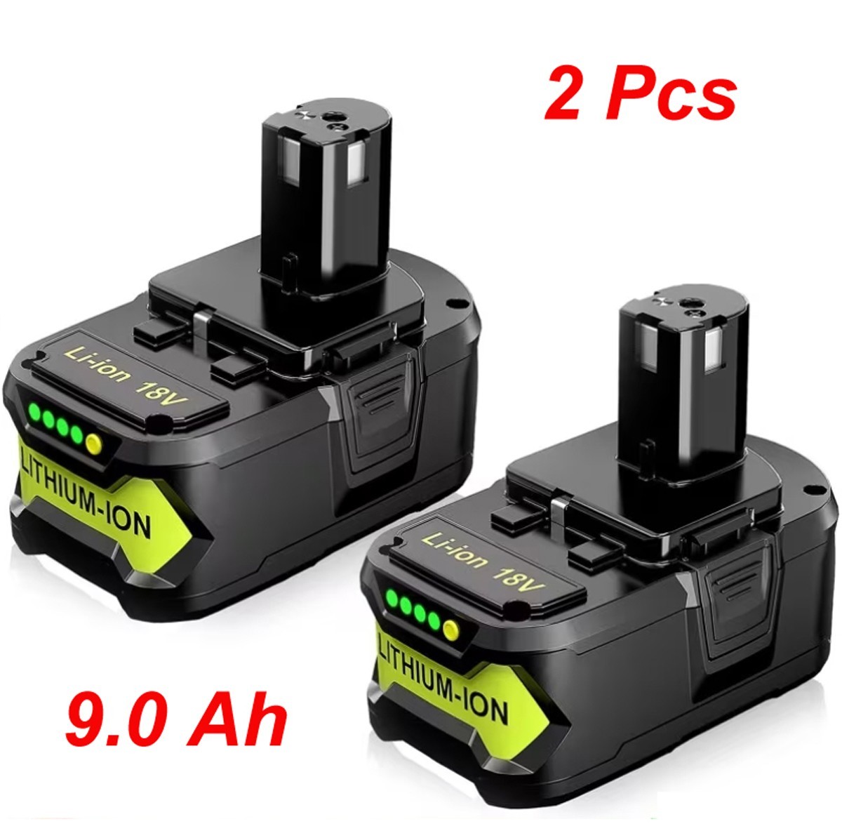 2 Pcs 9.0Ah Li-ion Battery For Ryobi 18V One+ Plus P108 P103 P105 P107 P109 P104