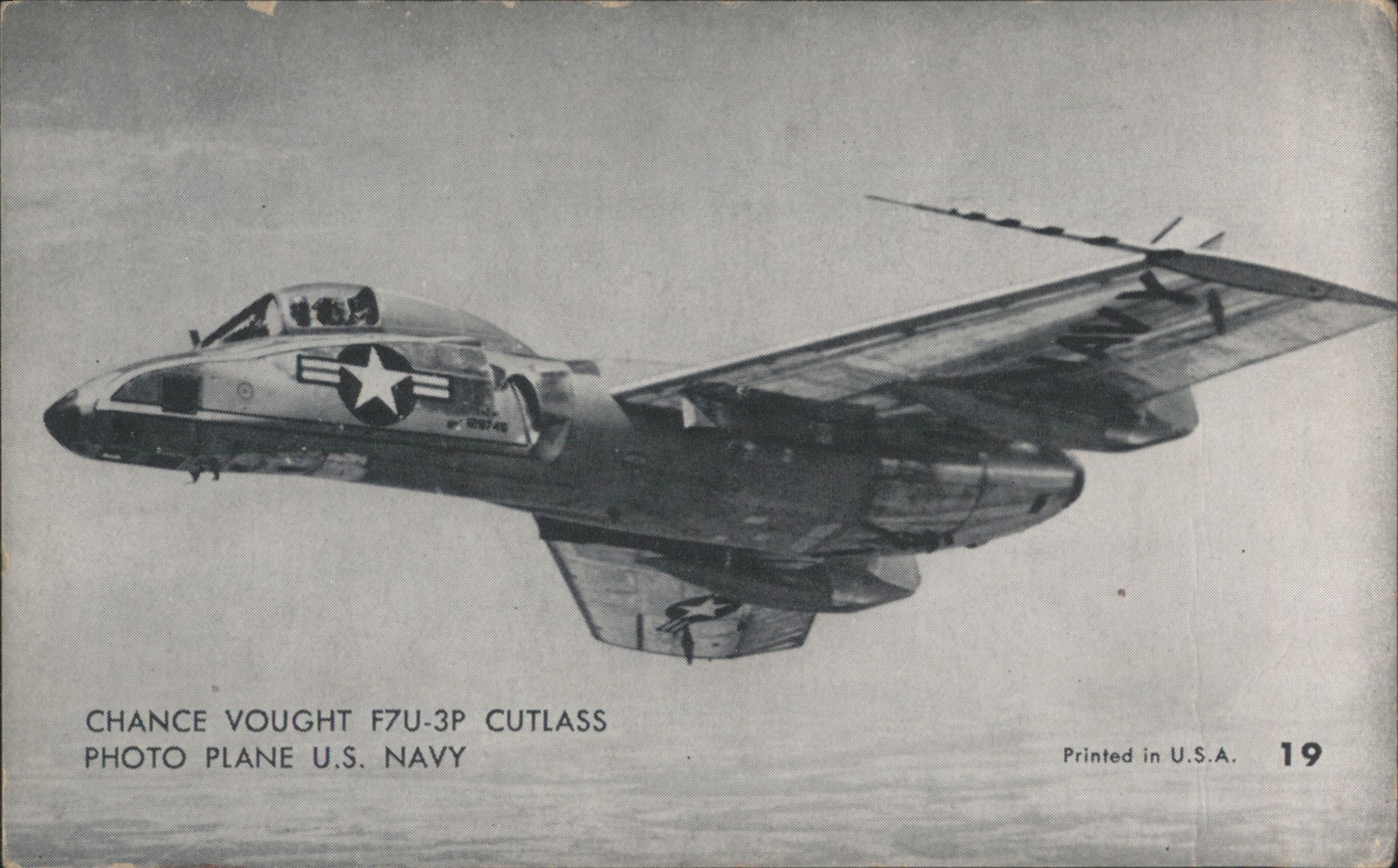 Aircraft Chance Vought F7U-3P Cutlass Photo Plane U.S. Navy Vintage Postcard