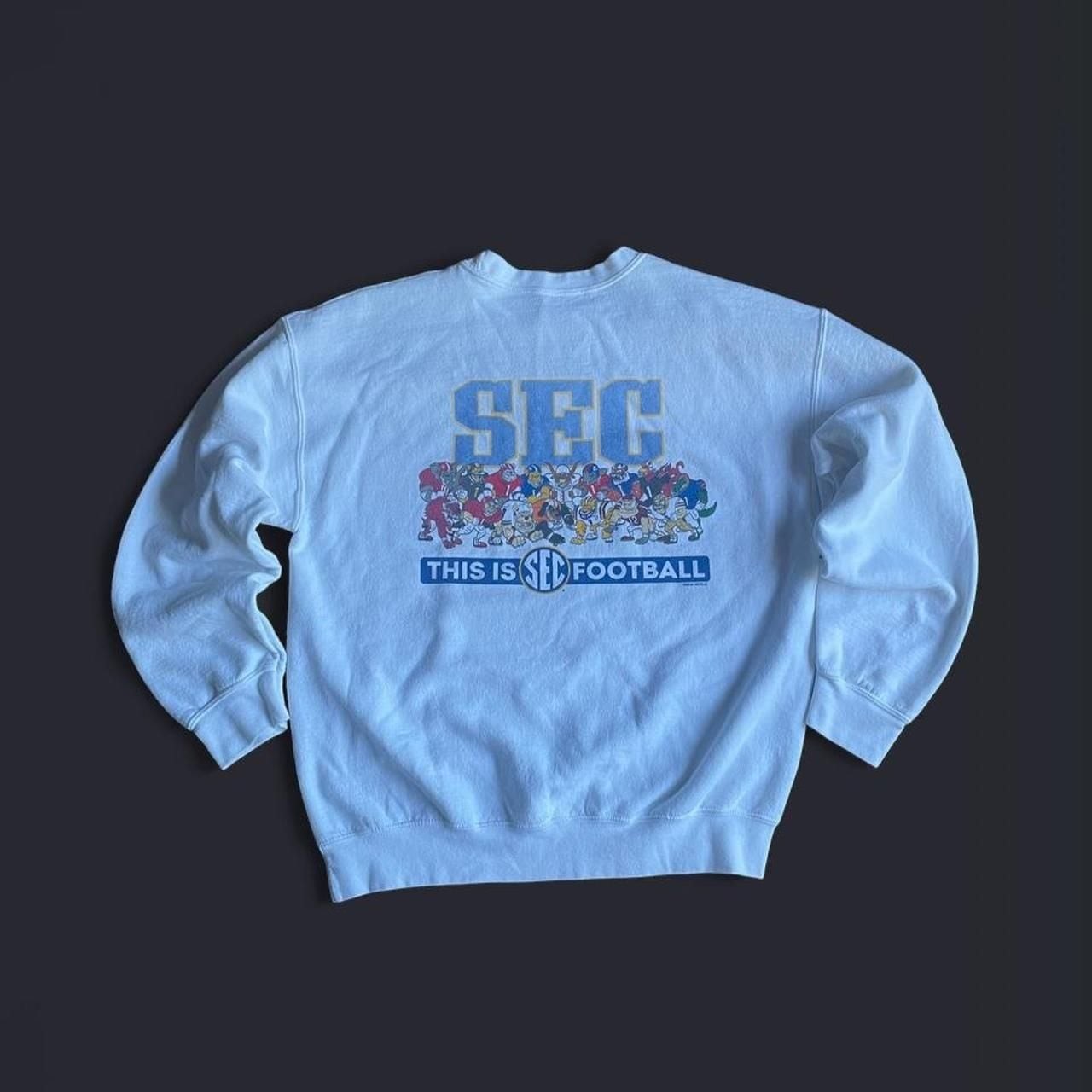 Vintage SEC Rivalry Crewneck Sweater Mens Medium NCAA White