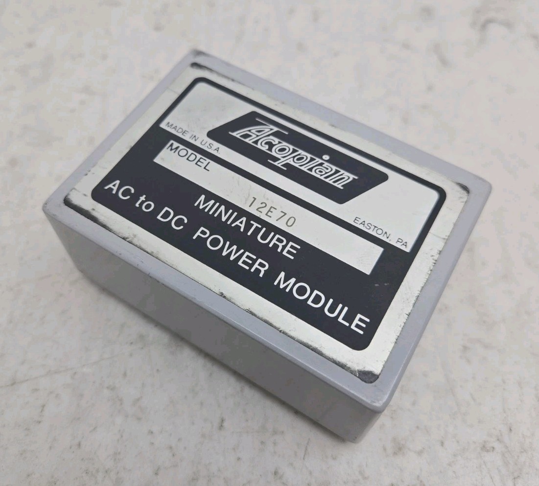 Acopian 12E70 Miniature Ac to Dc Power Module 105 to 125V Input 12V Output New Acopian 12E70 Miniature Ac to Dc Power Module 105 to 125V Input 12V Output New