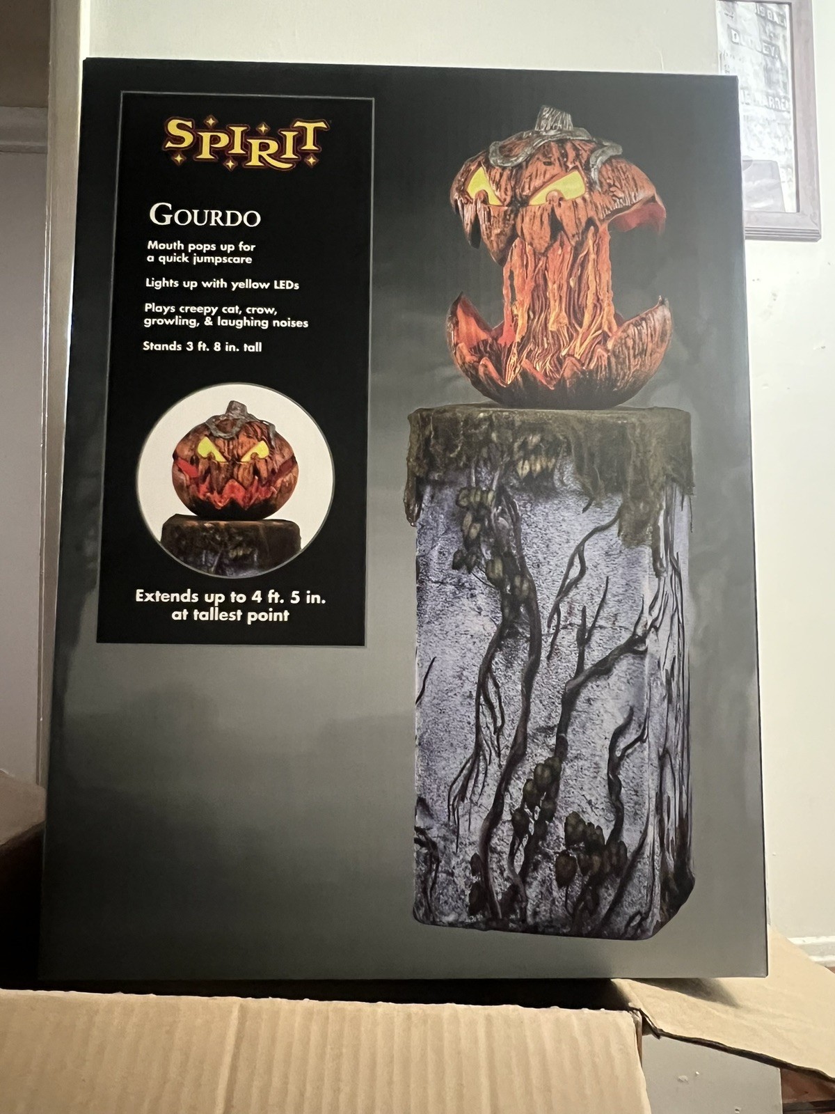 Spirit Halloween Gourdo Animatronic 3’8” Pumpkin Prop NEW IN BOX Local Pickup