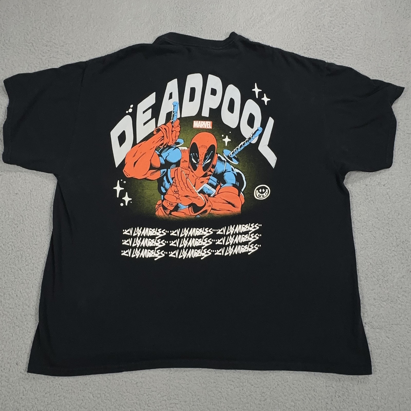 Deadpool Shirt Mens 2XL Black Marvel Graphic CV Los Angeles Superhero Comic
