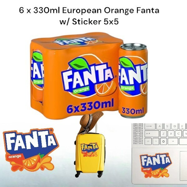 European FANTA Orange Soda Soft Drink- 6pack 330ml/each With FANTA Sticker