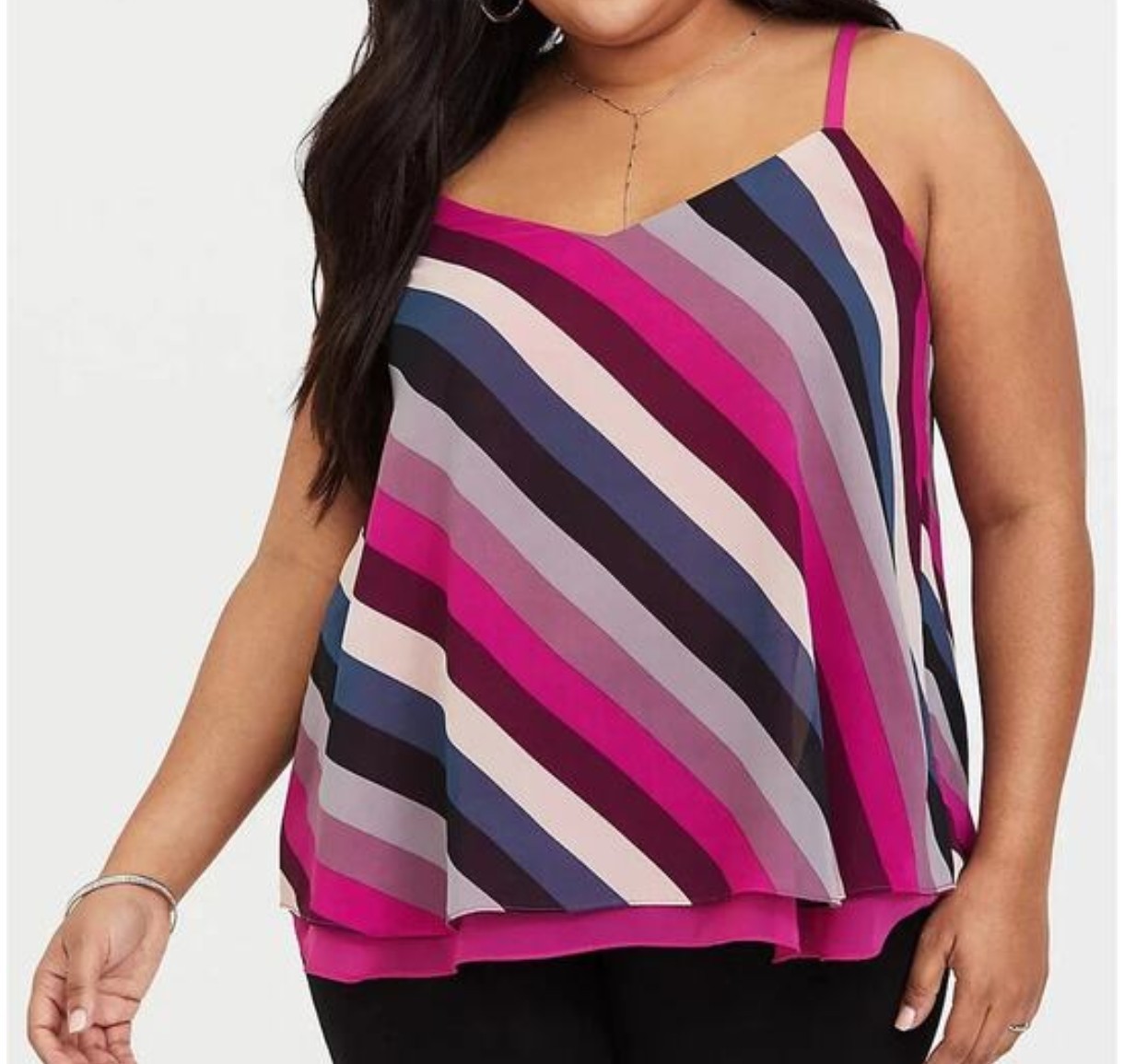 Torrid sleeveless with spagetti straps Size 1 bright colors striped Pink #298 Torrid sleeveless with spagetti straps Size 1 bright colors striped Pink #298