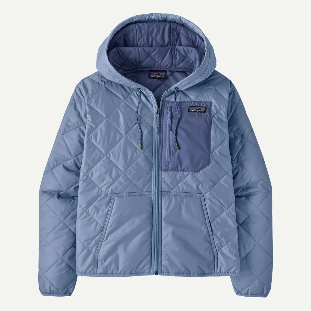 Patagonia Women’s Diamond Quilted Bomber Hoody Barnacle Blue Size L 20696 NEW Patagonia Women’s Diamond Quilted Bomber Hoody Barnacle Blue Size L 20696 NEW