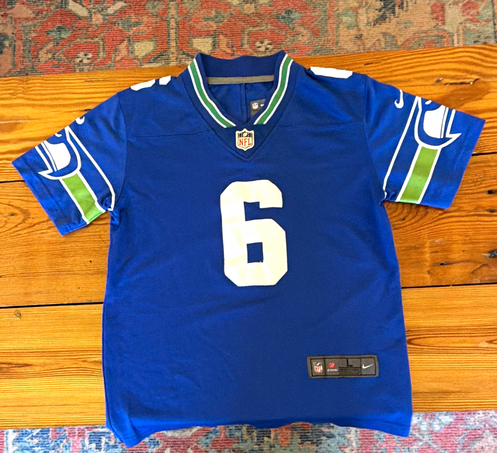 RARE Nike NFL On Field Seattle Seahawks Jalen Milroe  #6 Jersey Size Youth L