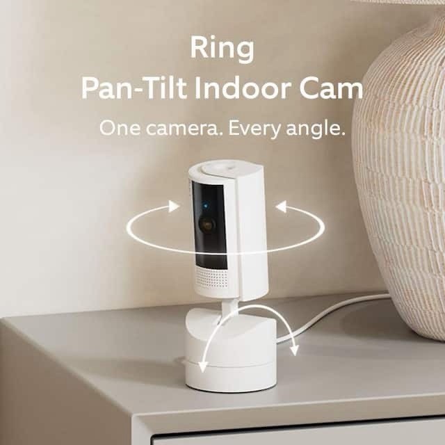 Ring Pan-Tilt Indoor Cam (Newest Model) 1080p, WiFi 360° Pan,Two-Way Talk, White Ring Pan-Tilt Indoor Cam (Newest Model) 1080p, WiFi 360° Pan,Two-Way Talk, White