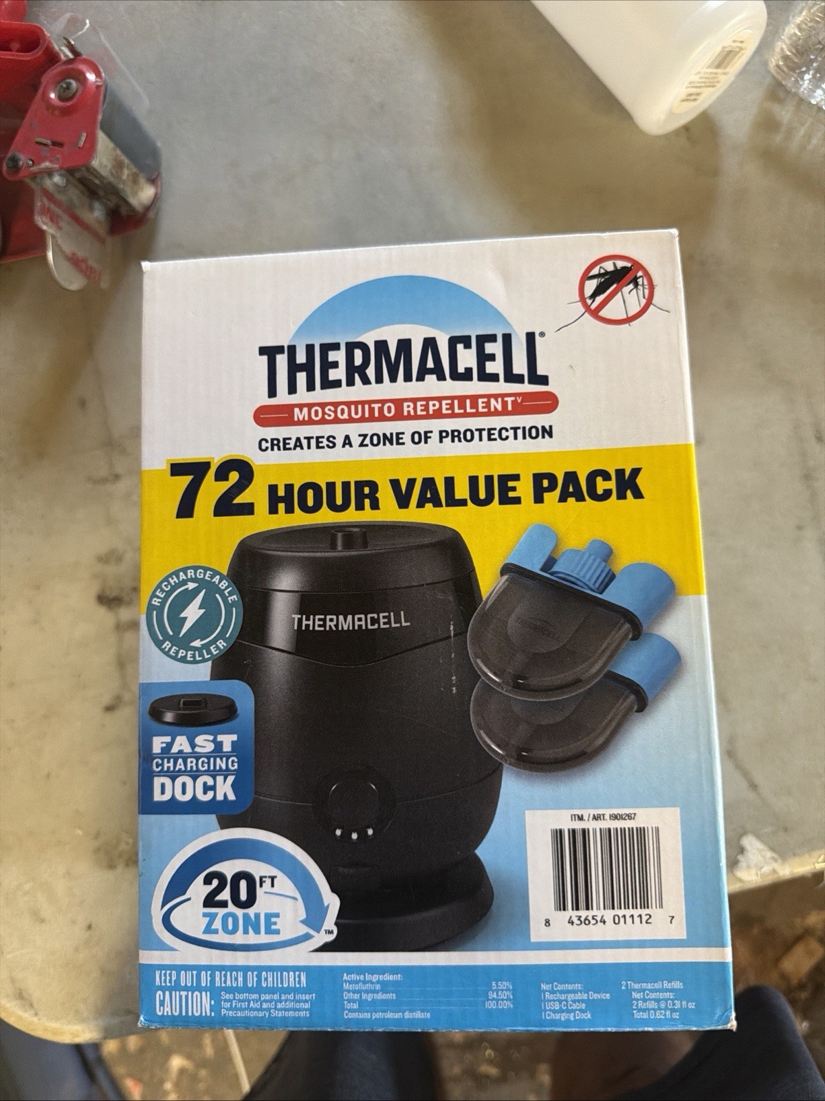 Thermacell Mosquito Repellent, Fast-Charging Dock, 36HR Value Pack NEW SEALED