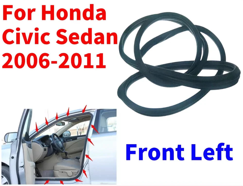 Front Left Car Door Body Side Weatherstrip Seal Rubber for Honda Civic 2006-2011