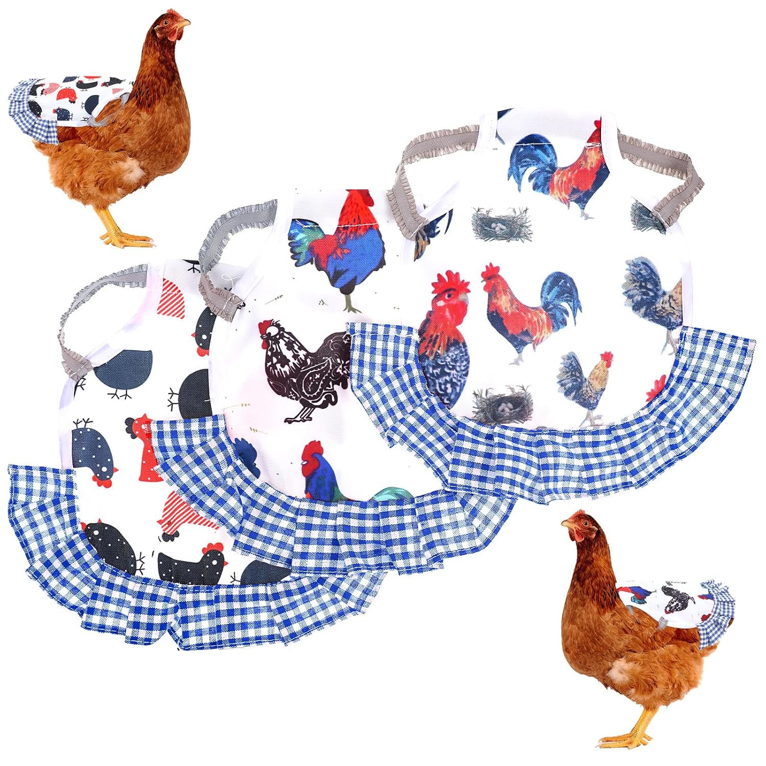 3pc Chicken Saddle Hen Apron Feather Protector Jacket Waterproof Wing Vest Back 3pc Chicken Saddle Hen Apron Feather Protector Jacket Waterproof Wing Vest Back