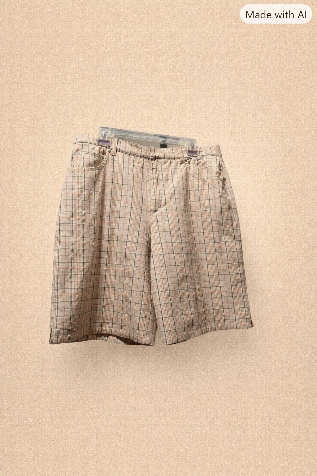 Escada Sport Tan Plaid Bermuda Shorts Stretch Classic Coastal Preppy Italy Escada Sport Tan Plaid Bermuda Shorts Stretch Classic Coastal Preppy Italy