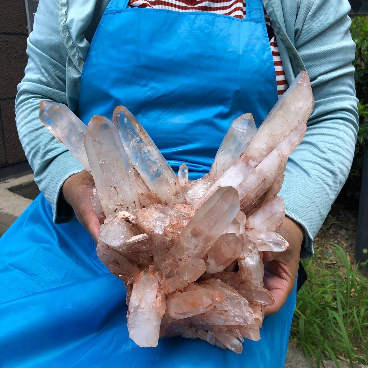 13.99LB Natural Transparent White Quartz Crystal Cluster Specimen Healing 6360