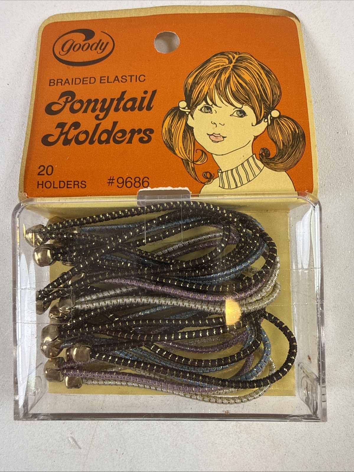 Goody VINTAGE NOS 1975 Goody Braided 20 Elastic Ponytail Holders #9686 USA