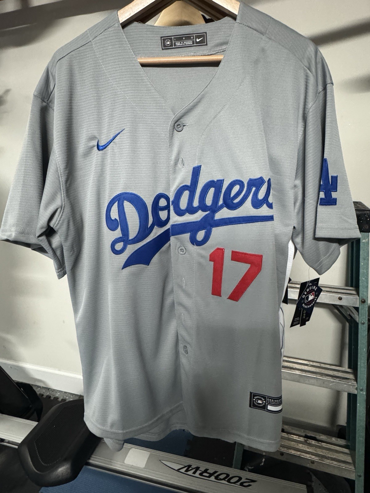NIKE LOS ANGELES DODGERS SHOHEI OHTANI #17 ALTERNATE JERSEY GREY LARGE NWT