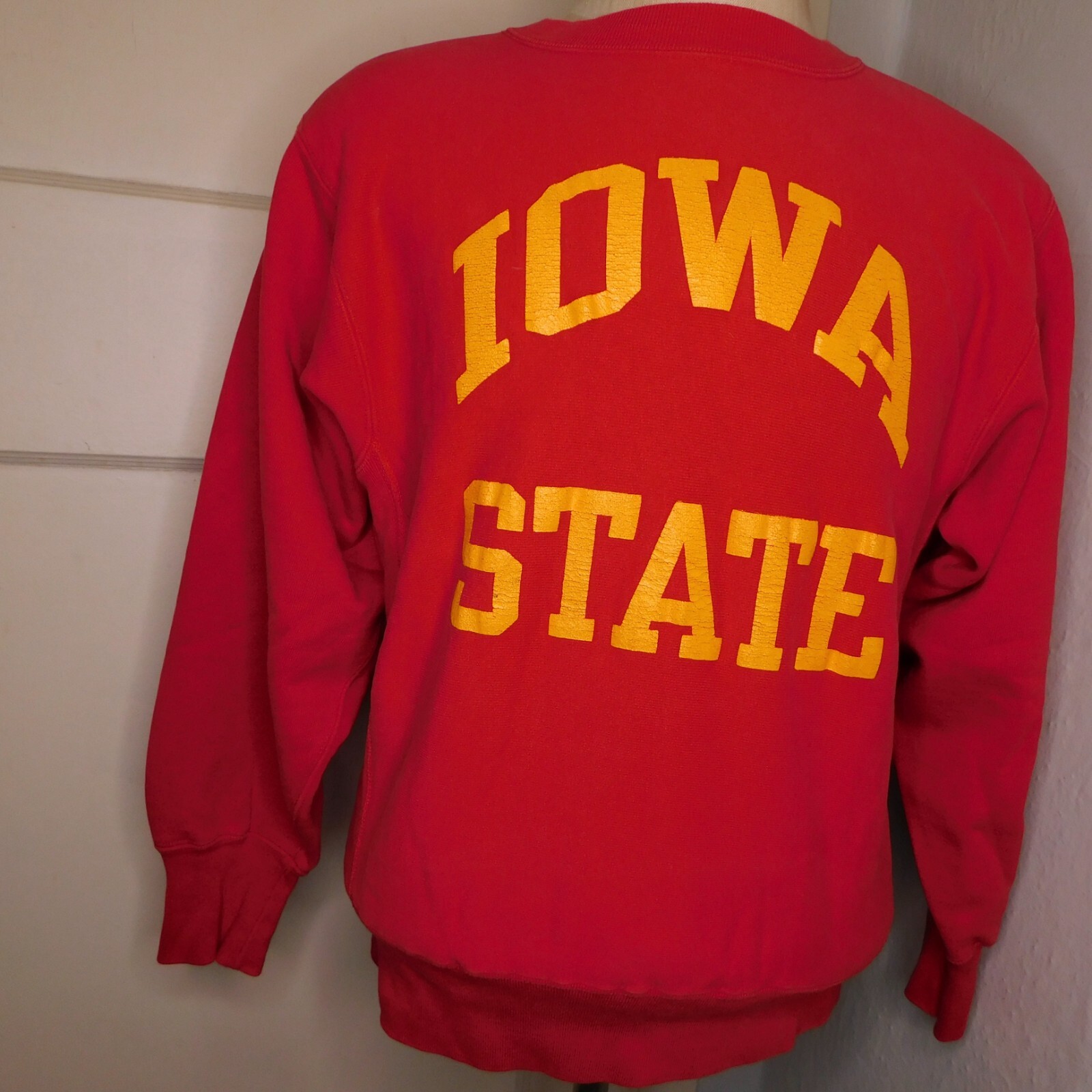 Vtg Champion Sz M Iowa State Reverse Weave Crewneck Sweatshirt USA Warmup 80s