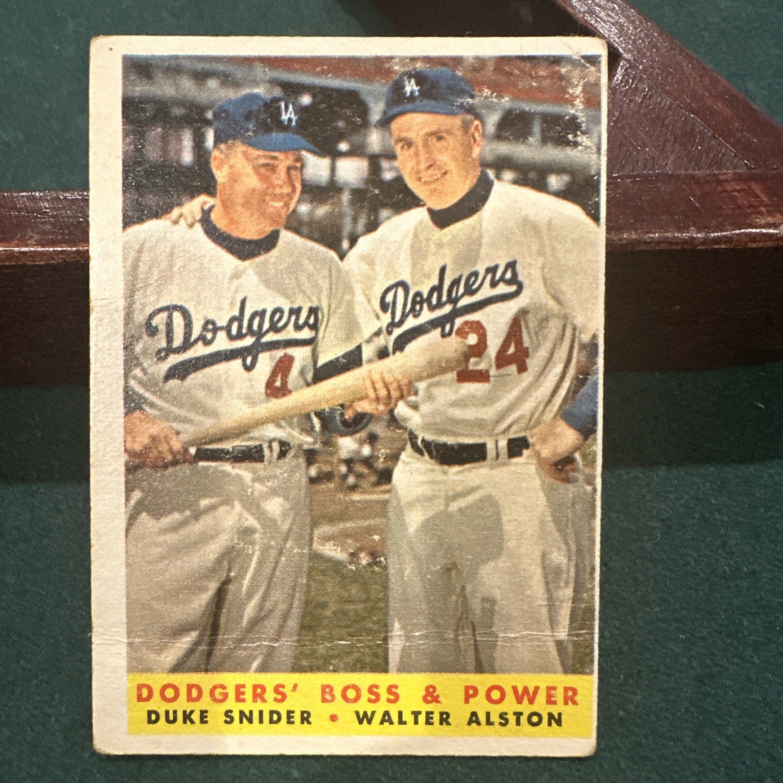 Vintage 1958 Topps Baseball #314 Dodgers Boss & Power Duke Snider Walter Alston Vintage 1958 Topps Baseball #314 Dodgers Boss & Power Duke Snider Walter Alston