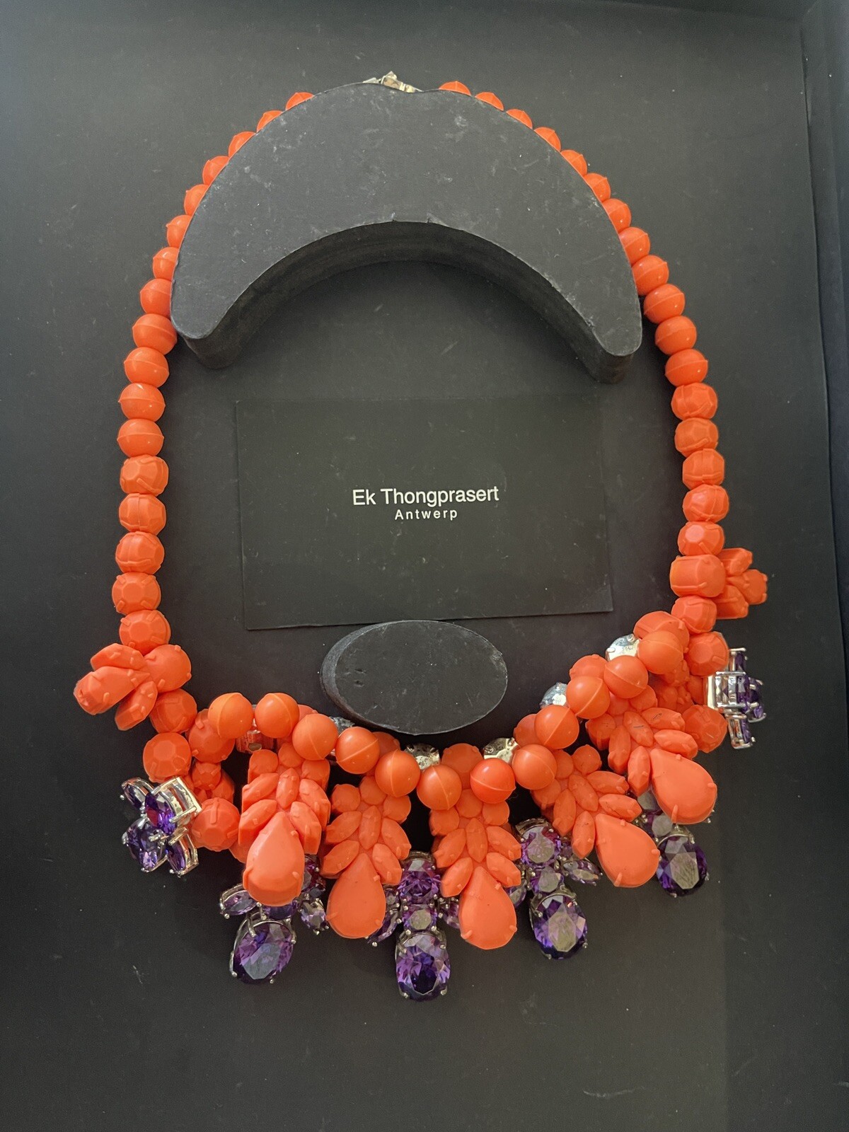 EK THONGPRASERT Orange purpl Silicon” Bib Necklace - Authenticated - Designer