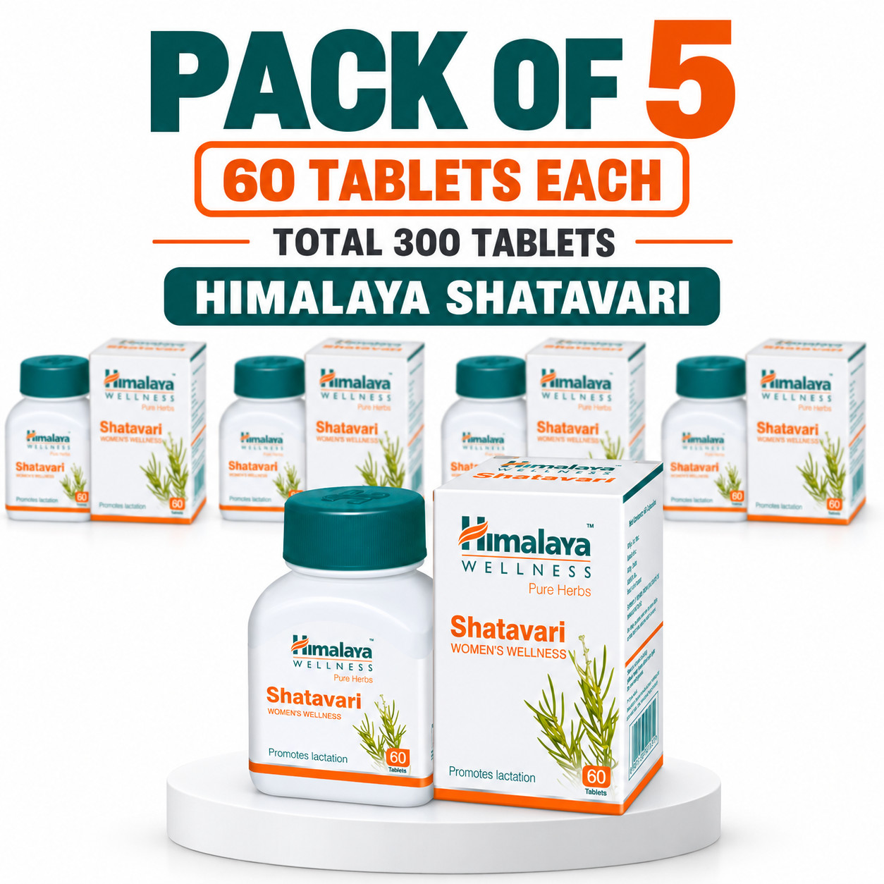 Himalaya Shatavari Tablets 60 Tabs Pack of 5 Herbal Women Wellness 