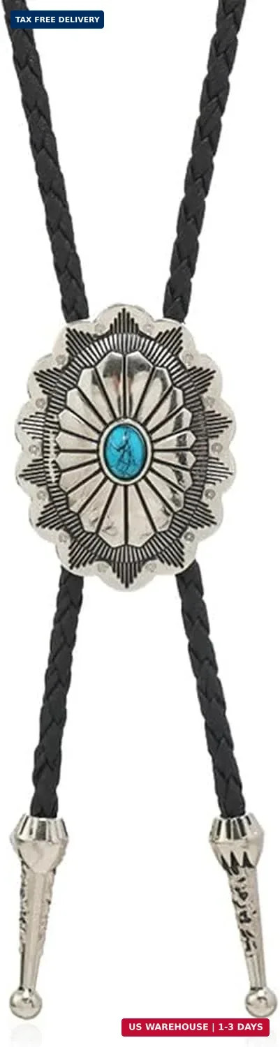 Western Bolo Tie For Men Women - Vintage-Turquoise-Bola Necktie-Accessories
