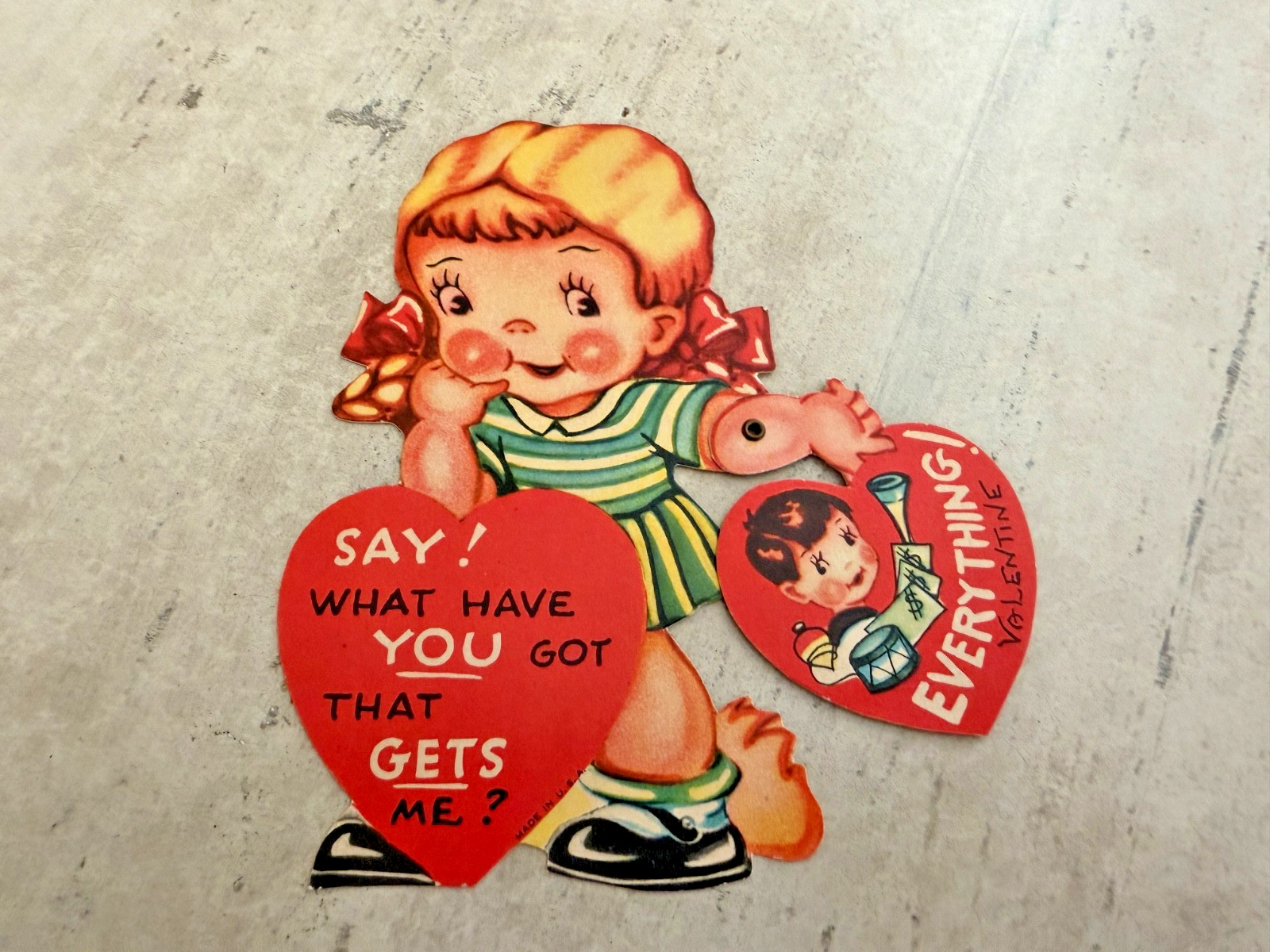 Vintage Say What Have You Got That Gets Me? Everything Valentine Card Vintage Say What Have You Got That Gets Me? Everything Valentine Card