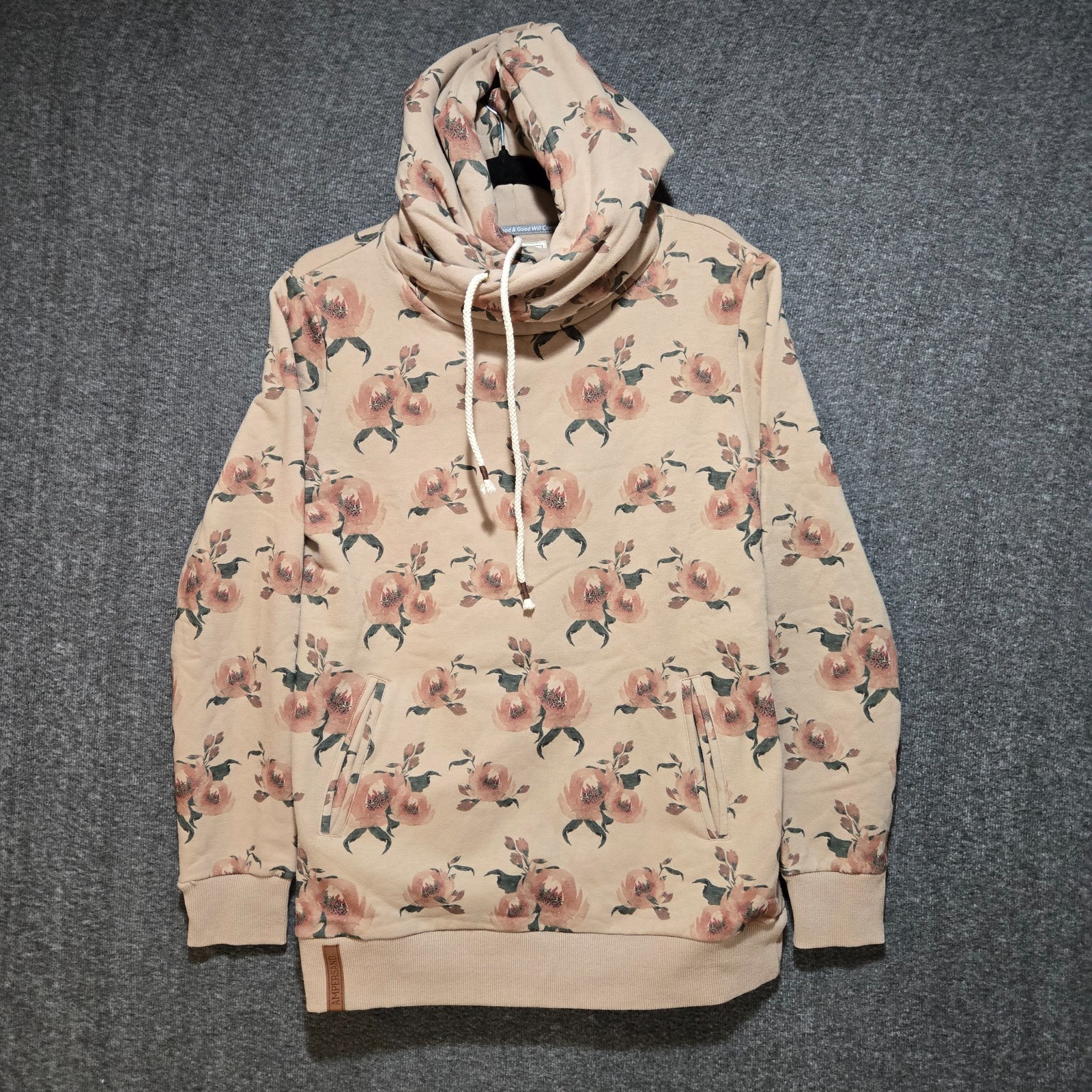 Ampersand Avenue Single Hood Women\'s Sweatshirt Sz Medium Light Brown NWT