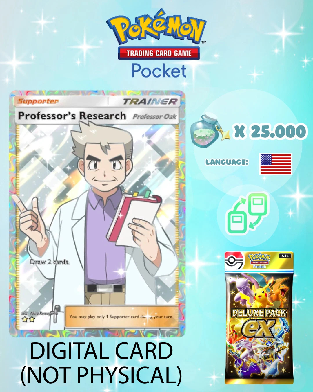Pokemon TCG Pocket - Professor\'s Research Professor Oak Full Art (English)