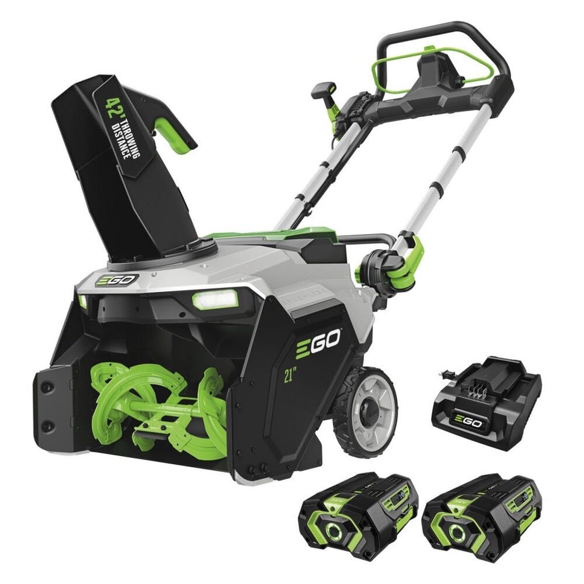 EGO SNT2122 21in Single-Stage Snow Blower Kit 2x 4.0Ah Batteries CH3200