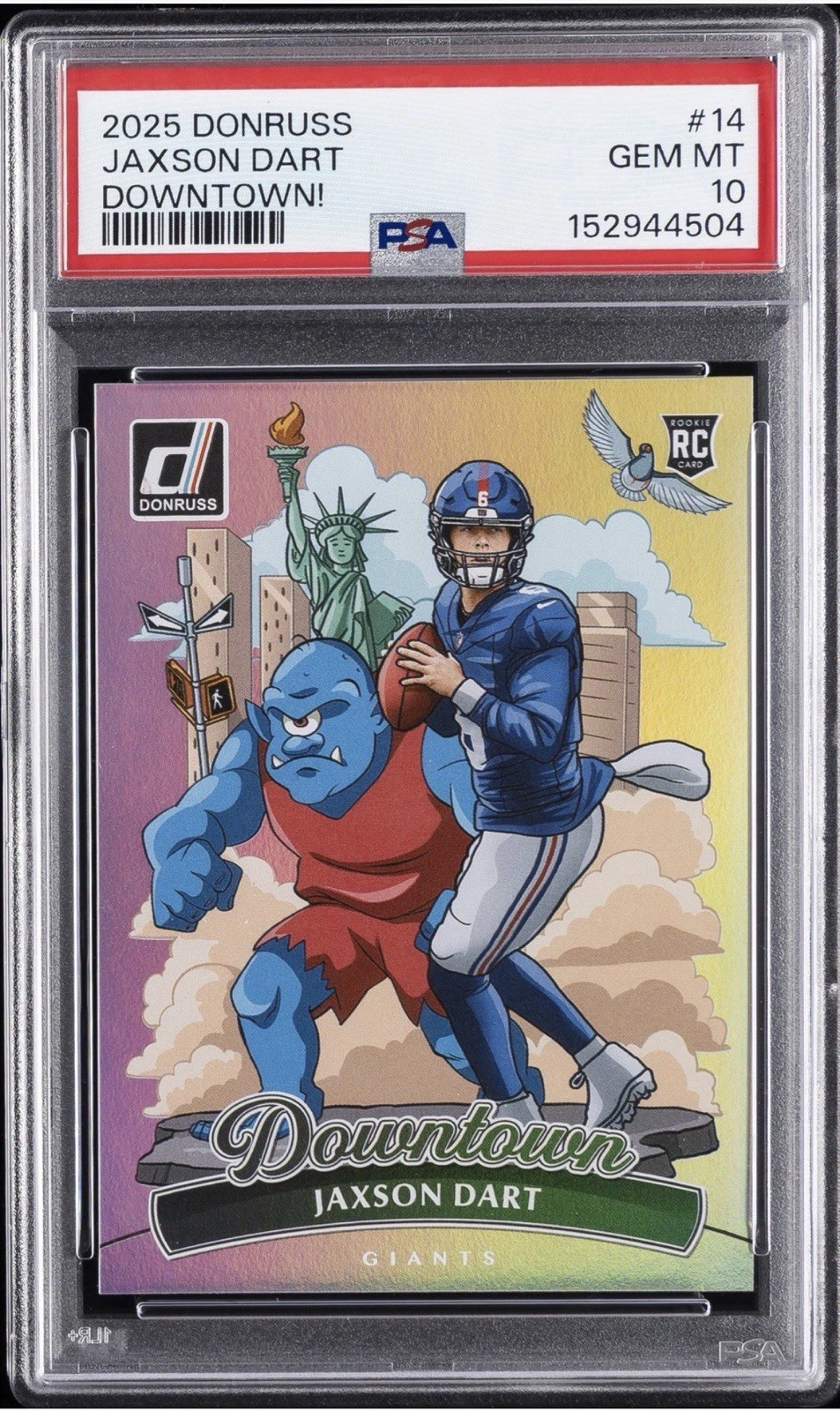 Panini 2025 Donruss Downtown Jaxson Dart New York Giants #14 RC Insert CHASE ⬇️ Panini 2025 Donruss Downtown Jaxson Dart New York Giants #14 RC Insert CHASE ⬇️