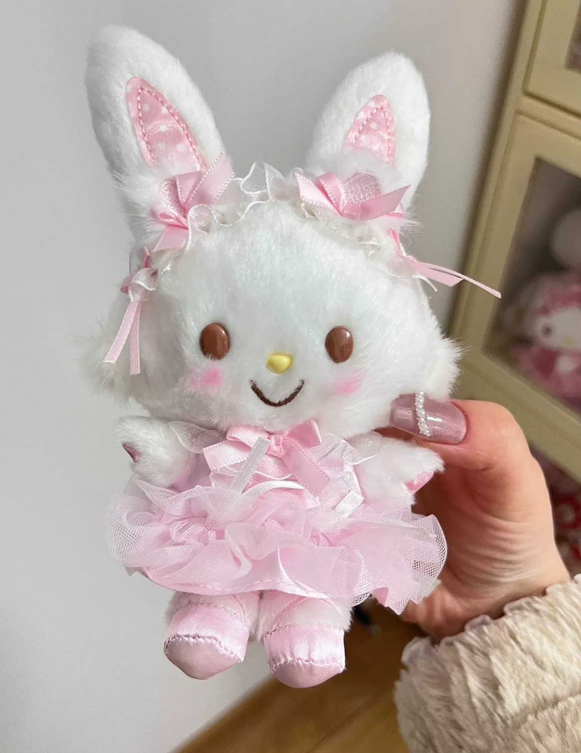 Sanrio Wish Me Mell Pink Tulle Dress Charm Plush Doll Gift Kids Toy