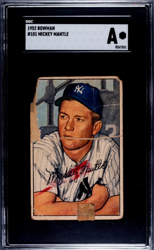 1952 Bowman Mickey Mantle #101 SGC A 1952 Bowman Mickey Mantle #101 SGC A
