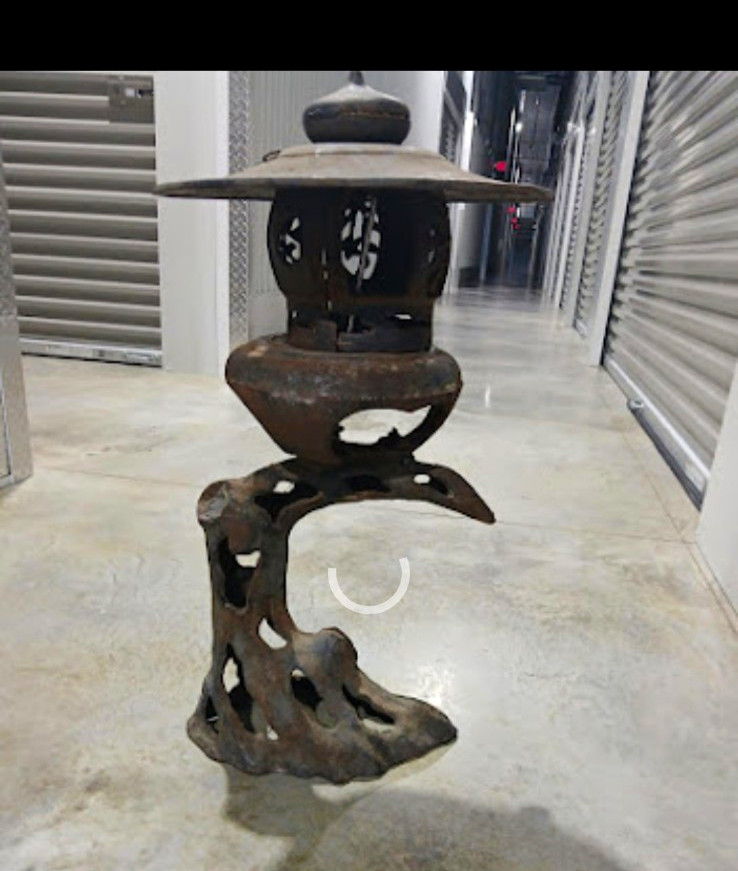 Rare Antique Japanese Tea Garden Lantern. Cast Iron From Early 19th Century.