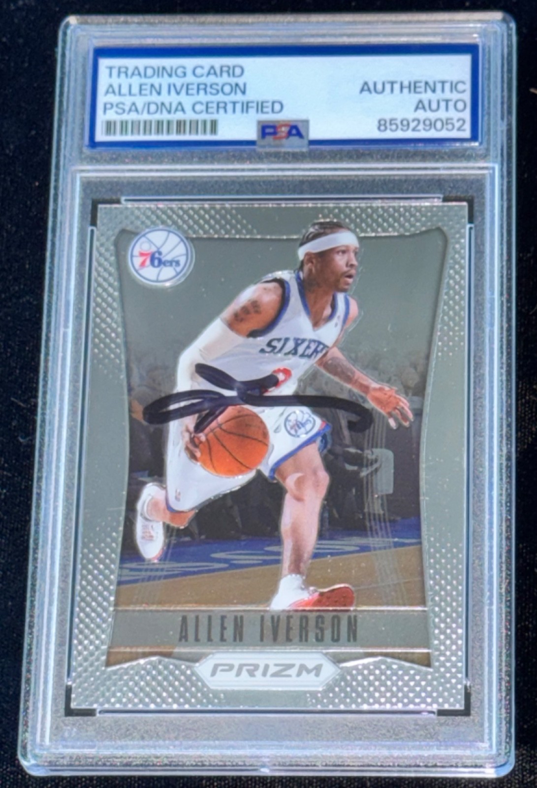 Signed Allen Iverson 2012-13 Panini Prizm 1st Iconic Card 187 Autograph Auto PSA Signed Allen Iverson 2012-13 Panini Prizm 1st Iconic Card 187 Autograph Auto PSA