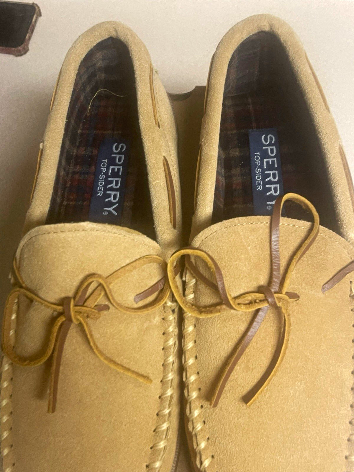 Sperry Top-Sider Beige Suede Moccasin Lace-Up Round Toe Men’s 13 M NIB Sperry Top-Sider Beige Suede Moccasin Lace-Up Round Toe Men’s 13 M NIB