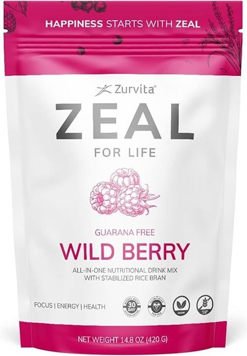 Zurvita Zeal for Life GLUTEN FREE VEGAN WILD BERRY (14.8oz) 04/2028