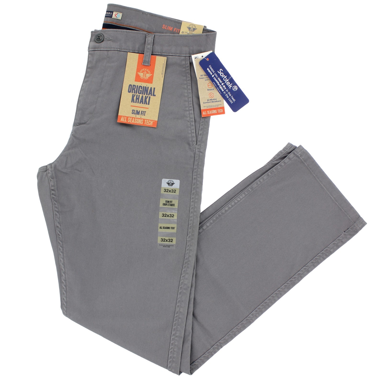 Dockers Men\'s Pants Original Khaki Slim Fit All Seasons Tech 32x32