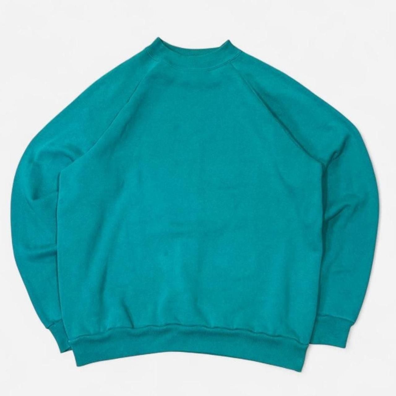 Hanes Activewear Sweatshirt Size L Teal Crewneck Blank Vintage Hanes Activewear Sweatshirt Size L Teal Crewneck Blank Vintage