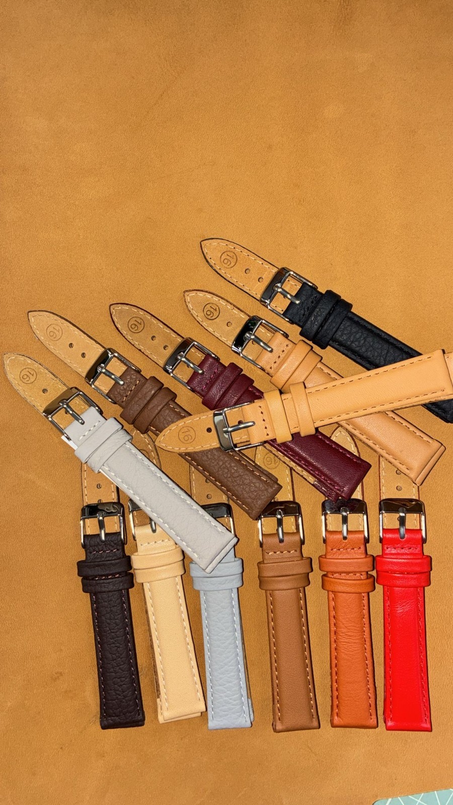 WHOLESALE Lot 100pcs Mixed  Colour Leather Watch Strap Band Size 16mm #S-5