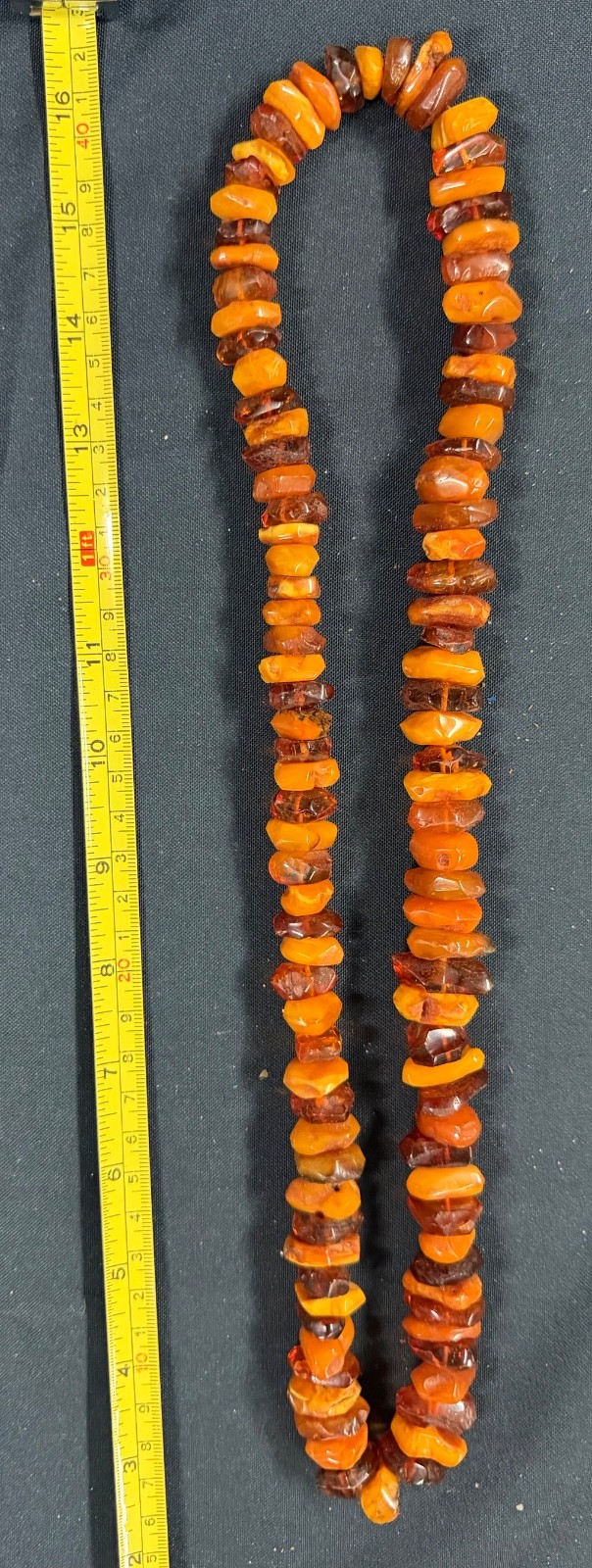 Vintage Russian USSR Original Natural Large Baltic Amber Necklace 34\