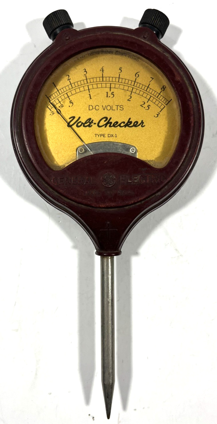 Vintage General Electric Volt Checker DX-1 Dark Red Bakelite GE Voltmeter