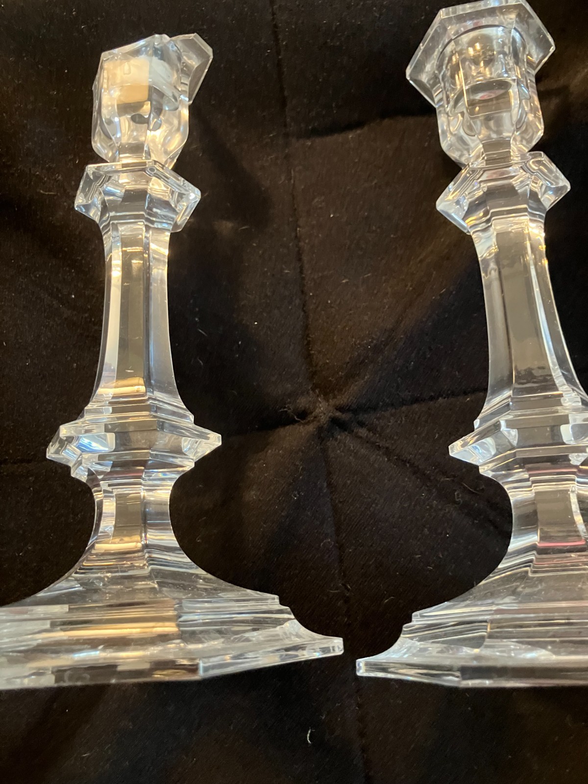 BACCARAT FRANCE HARCOURT- VERSAILLES 8”Crystal Candlestick Holders, Pair. BACCARAT FRANCE HARCOURT- VERSAILLES 8”Crystal Candlestick Holders, Pair.