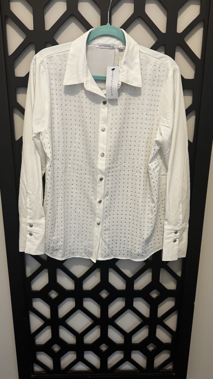 Women’s Notations Blouse NWT Studded Size Large