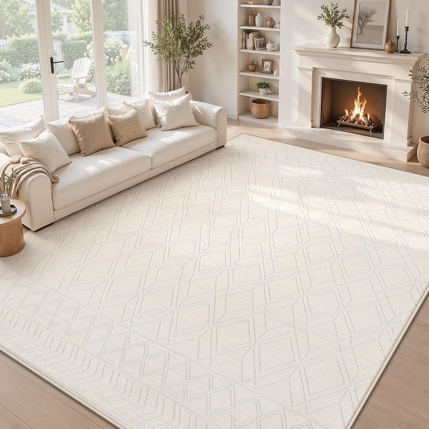 8x10 Area Rug Washable Beige Moroccan Geometric Soft Non Slip Living Room Carpet 8x10 Area Rug Washable Beige Moroccan Geometric Soft Non Slip Living Room Carpet