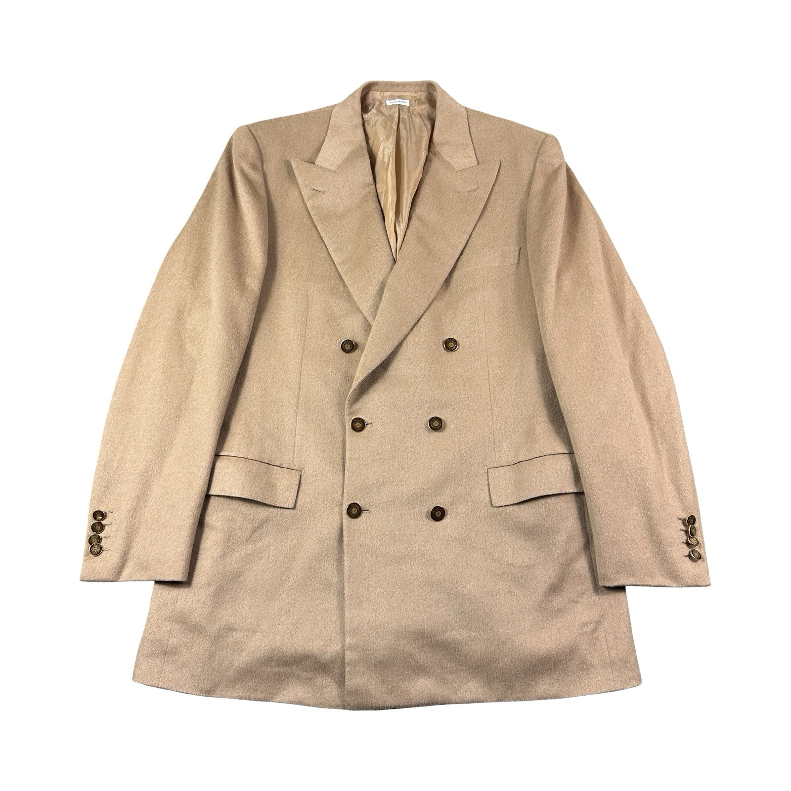 Brioni Flaminio Pure Camel Hair Double Breasted Metal Button Blazer Size 42L Brioni Flaminio Pure Camel Hair Double Breasted Metal Button Blazer Size 42L