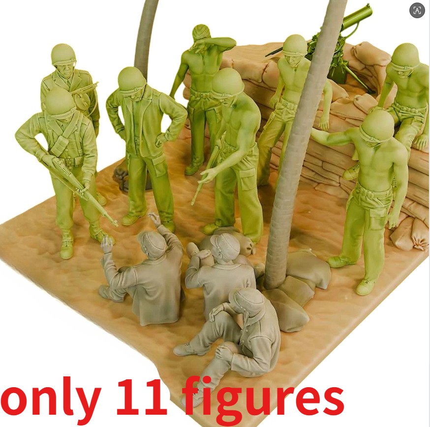 1/35 Scale US Military and Prisoners of War 11 Figures Unpainted Resin Model Kit 1/35 Scale US Military and Prisoners of War 11 Figures Unpainted Resin Model Kit
