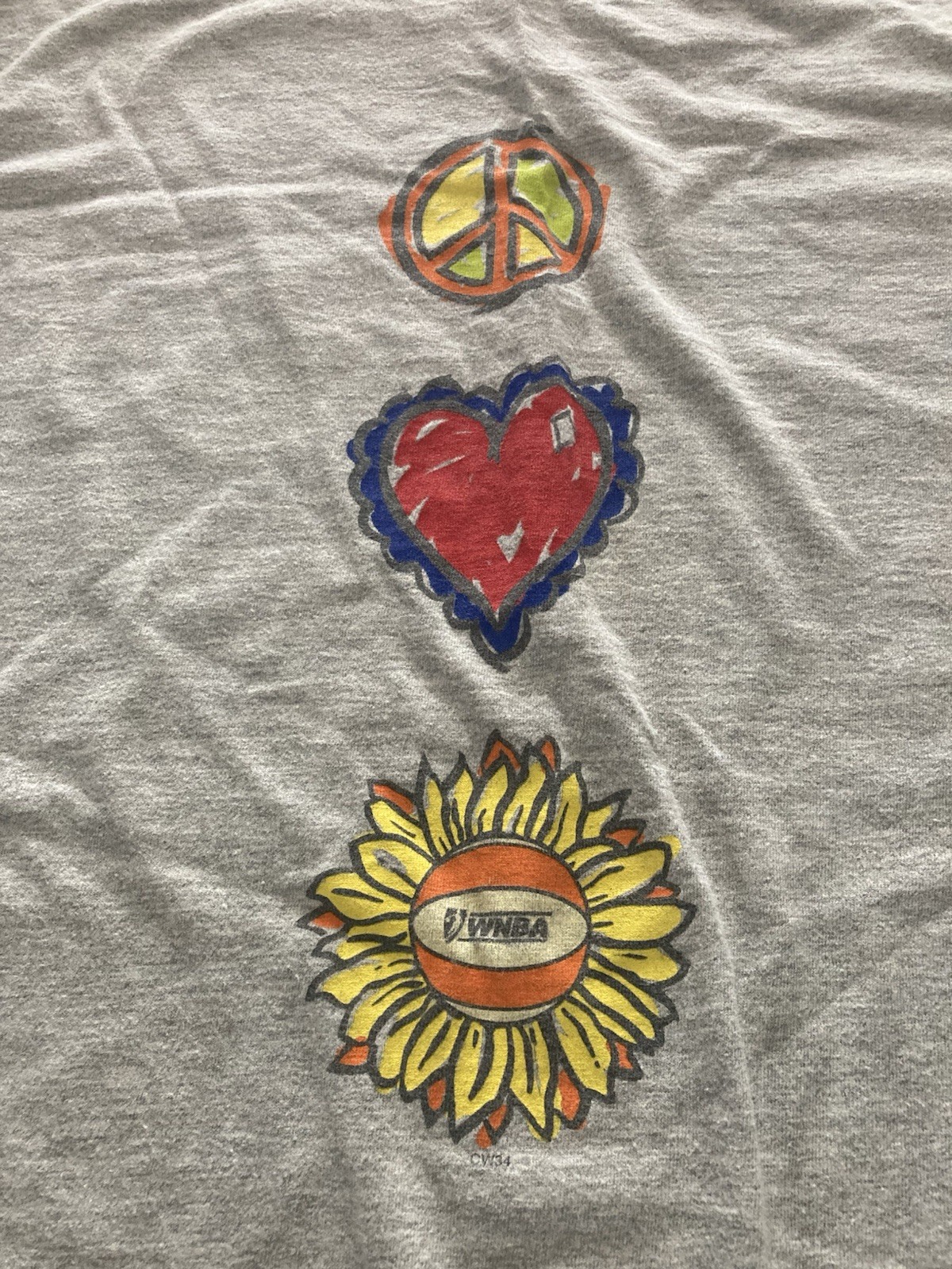 Vintage 1997 WNBA Peace LOVE Shirt XL Basketball Inaugural 1990s CHAMPION rare
