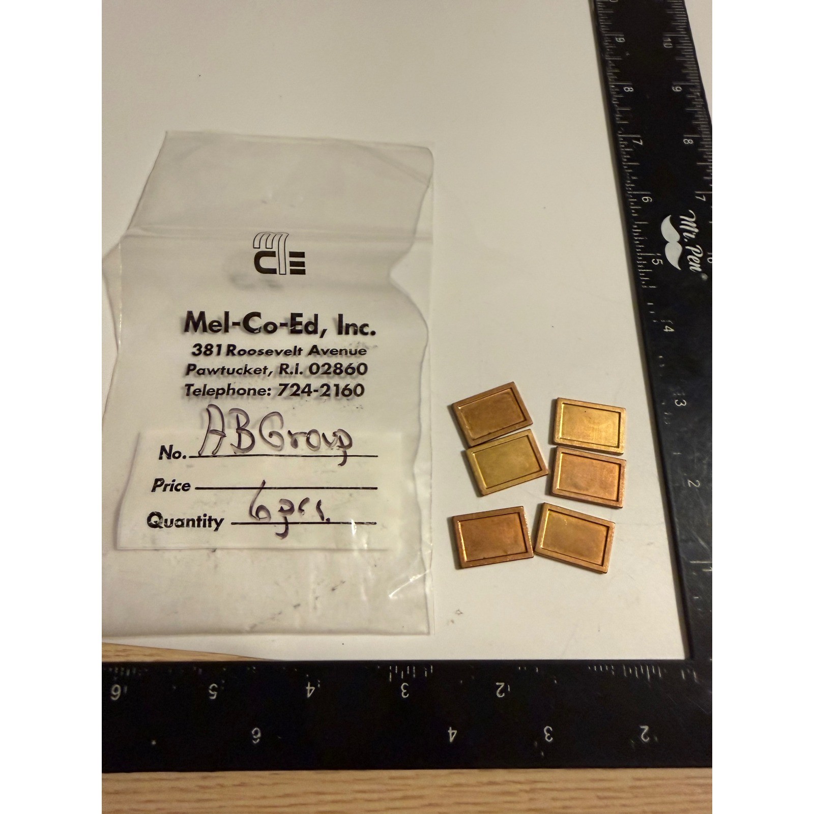 Mel-Co-Ed Inc Vintage Brass Rectangular Jewelry Findings Lot of 6 Stampings Mel-Co-Ed Inc Vintage Brass Rectangular Jewelry Findings Lot of 6 Stampings